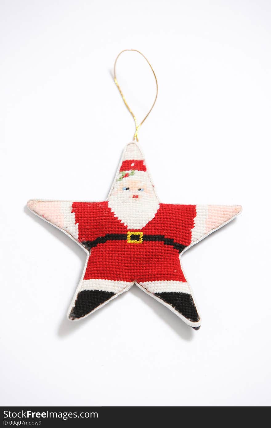 A Christmas Orniment in the shape of a Star Santa. A Christmas Orniment in the shape of a Star Santa