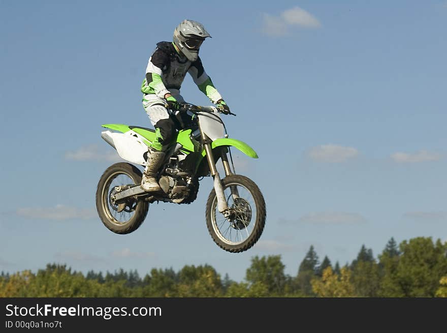 Having fun on a motocross track. Having fun on a motocross track