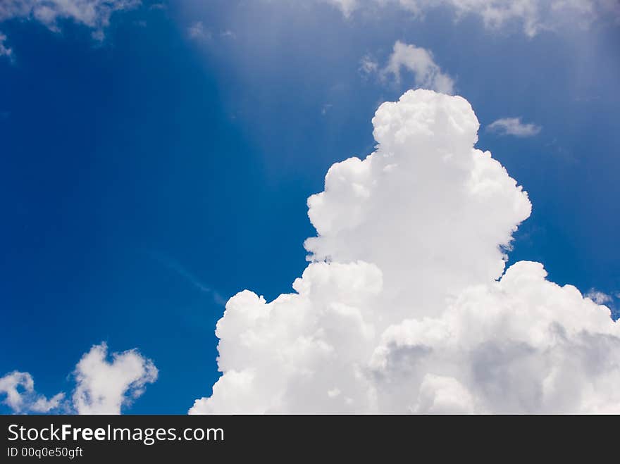 White clouds on blue sky