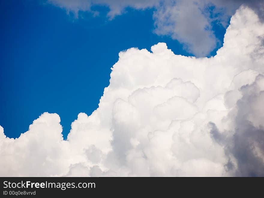 White clouds on blue sky