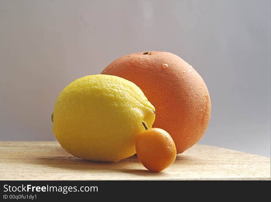 Trio of citrusy goodness - lemon kumquat and grapefruit