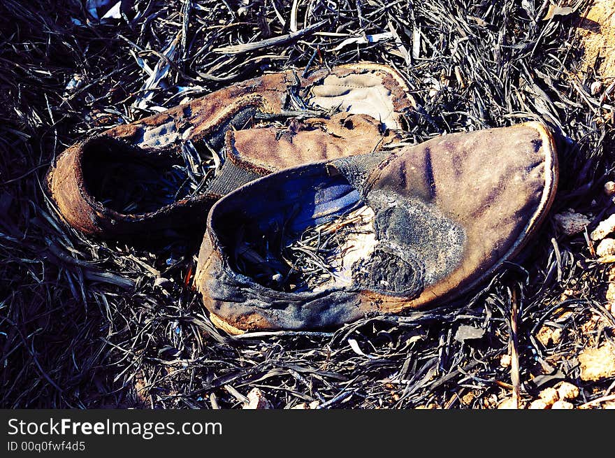 Burned shoes