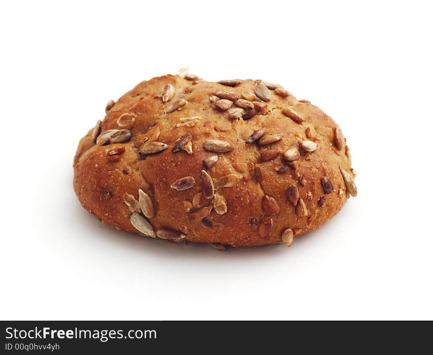 Sunflower bun isolated on white background