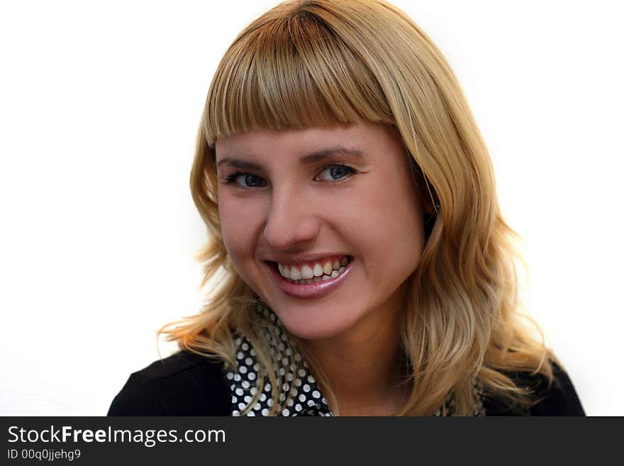 Young woman is smiling in office