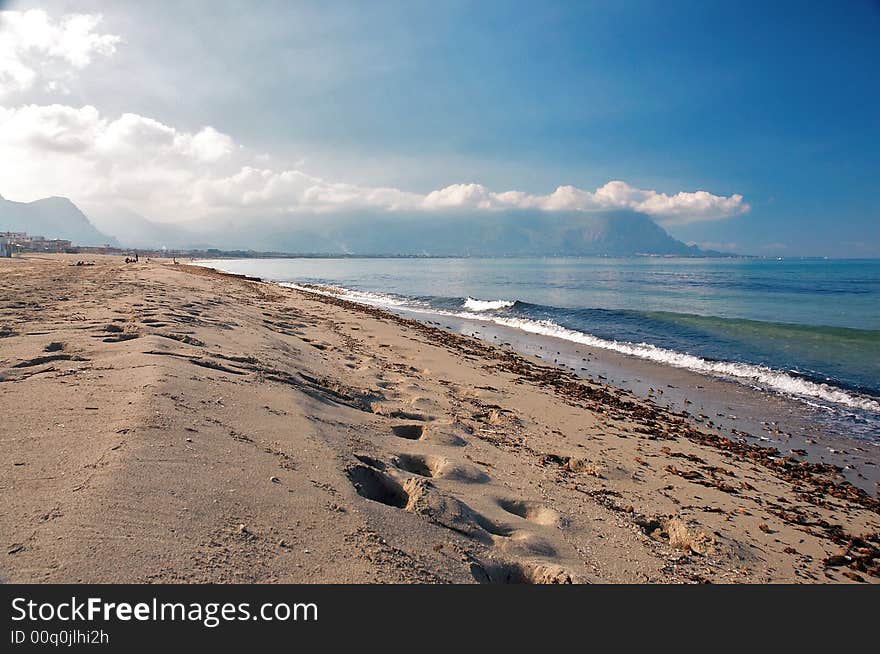 Beach in a winter day. Beach in a winter day