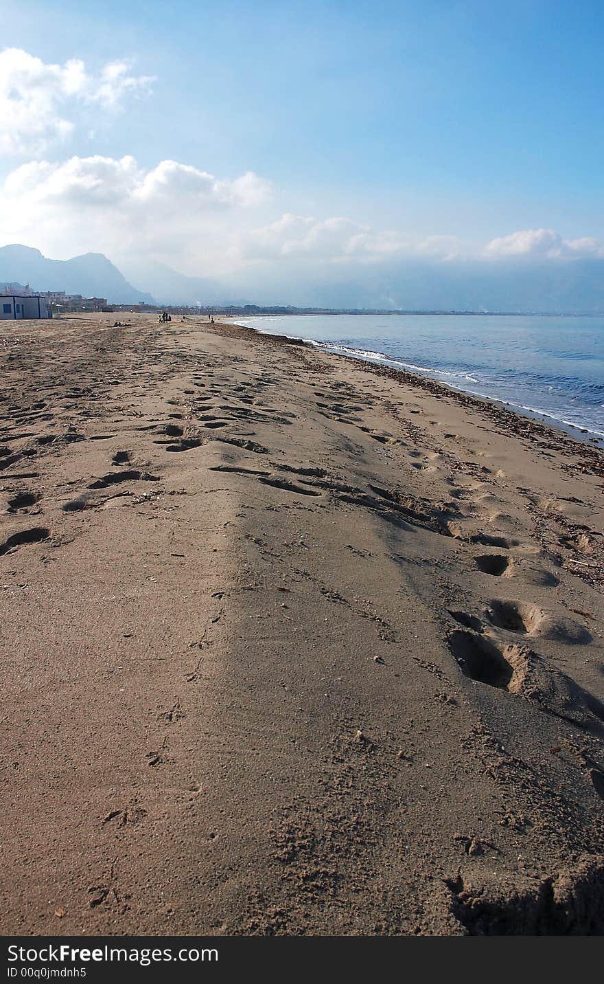 Beach in a winter day. Beach in a winter day