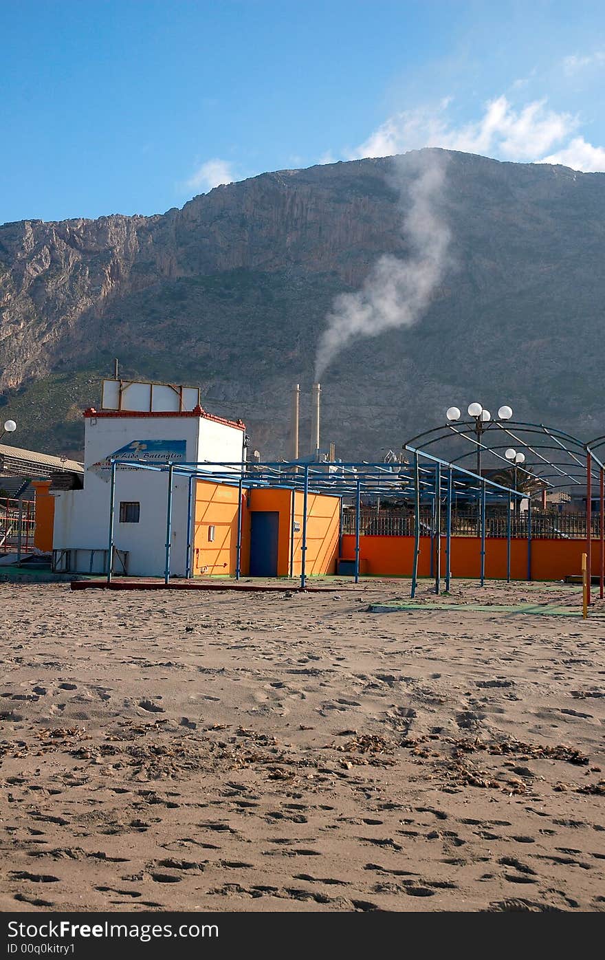 A factory near the beach