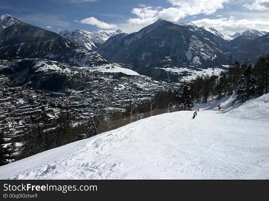 Ski slope in Briancon