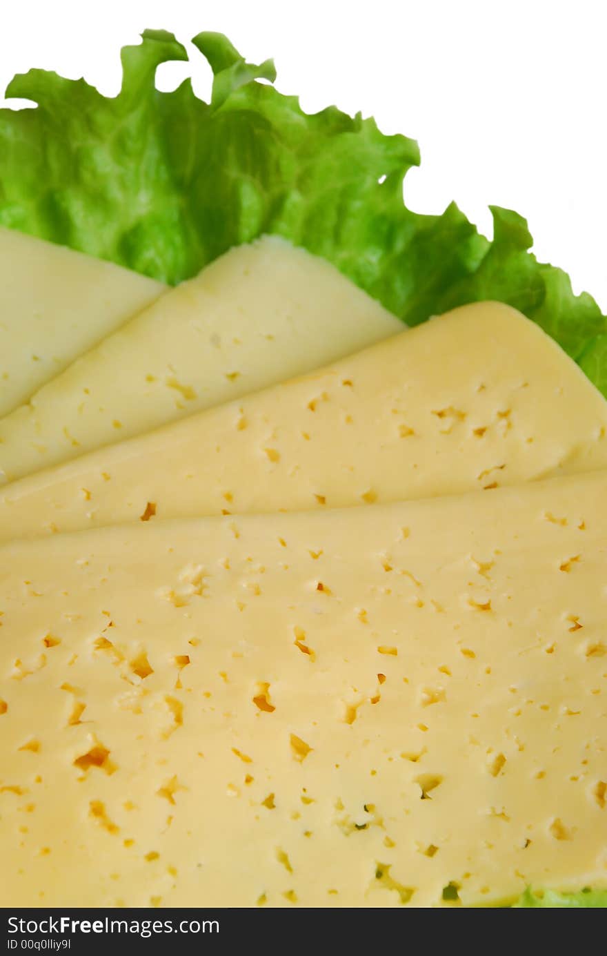 Close up of a peaces of cheese