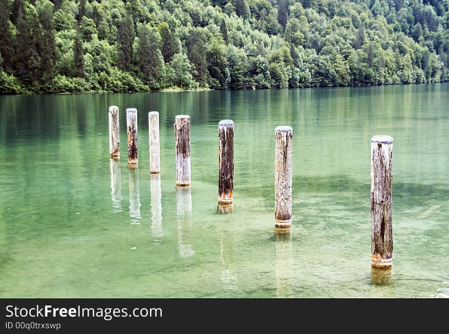 Pillar by the lake