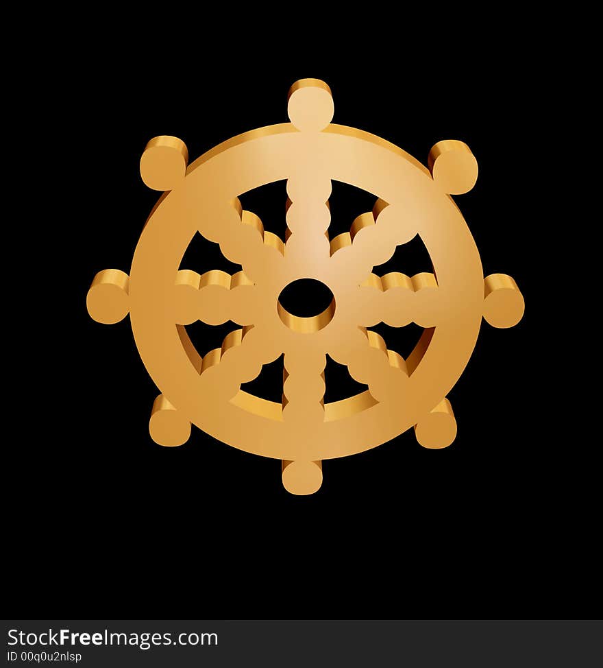 3D ships wheel