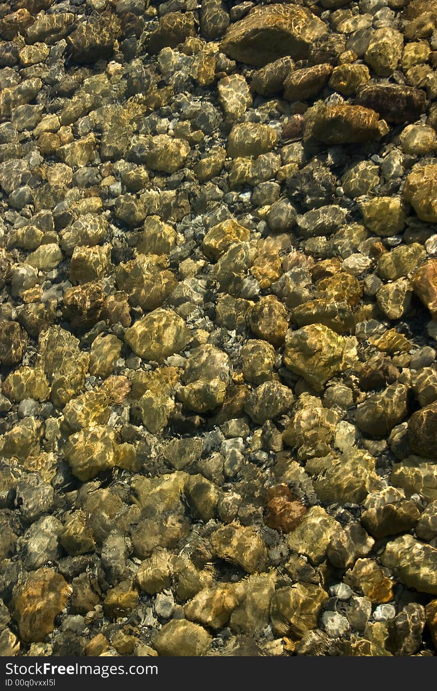 Rocks under water in a flowing stream. Rocks under water in a flowing stream.