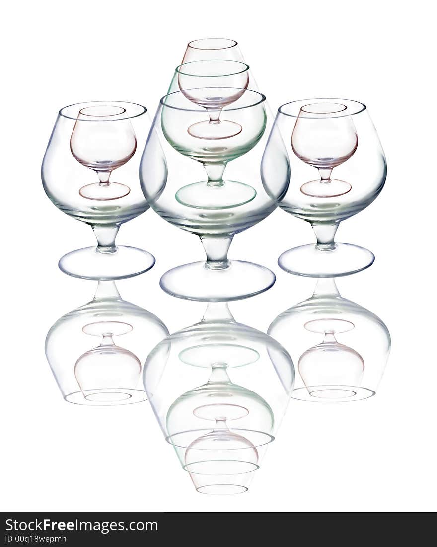 Empty wine glasses