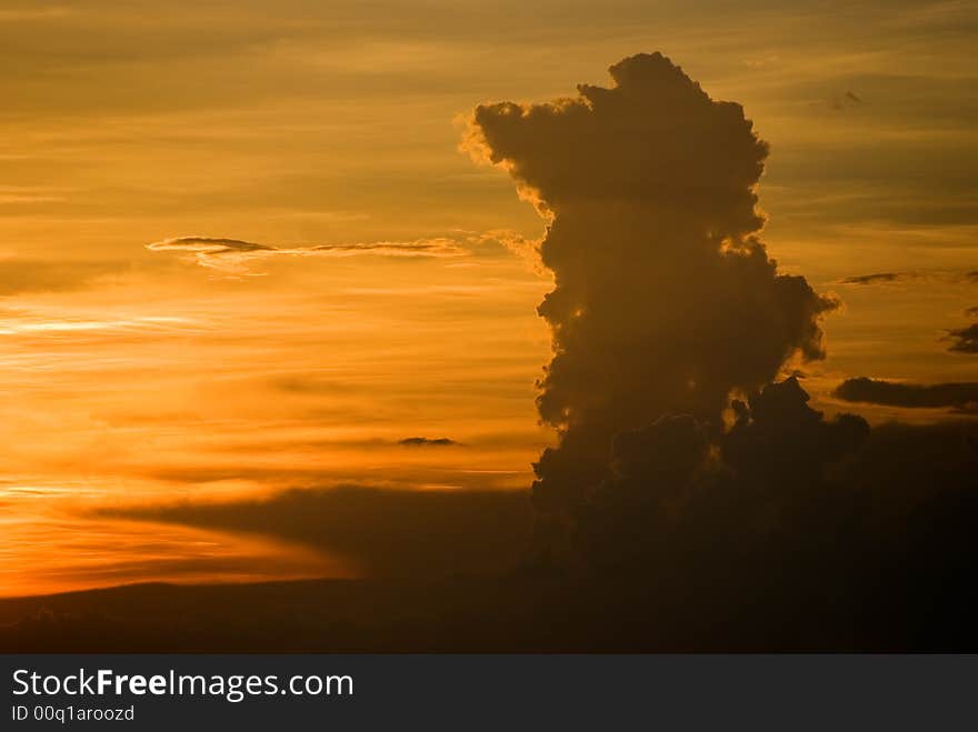 Very dramatic looking sunset and clouds. Very dramatic looking sunset and clouds