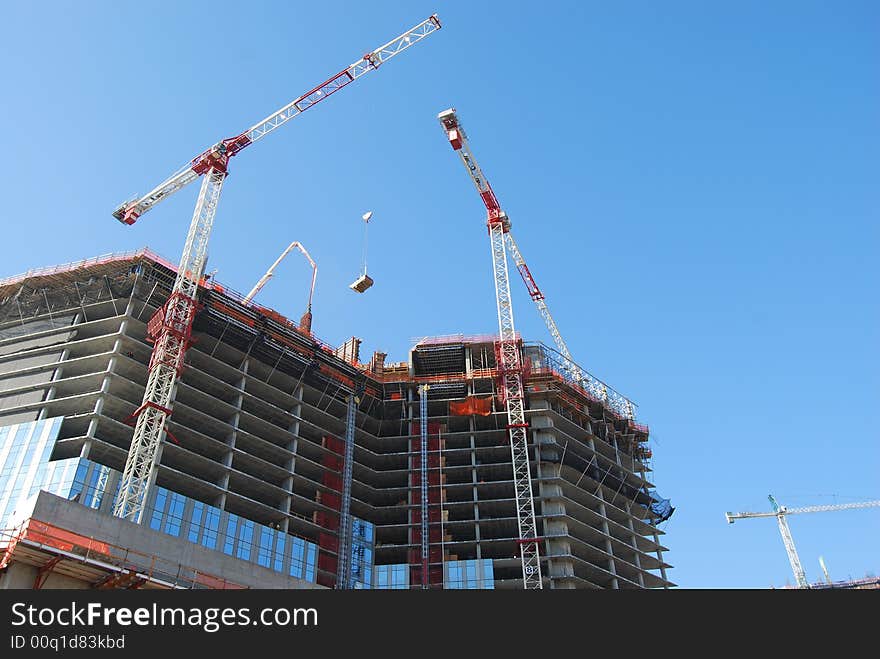 Over view of condominium / hotel construction site. Over view of condominium / hotel construction site