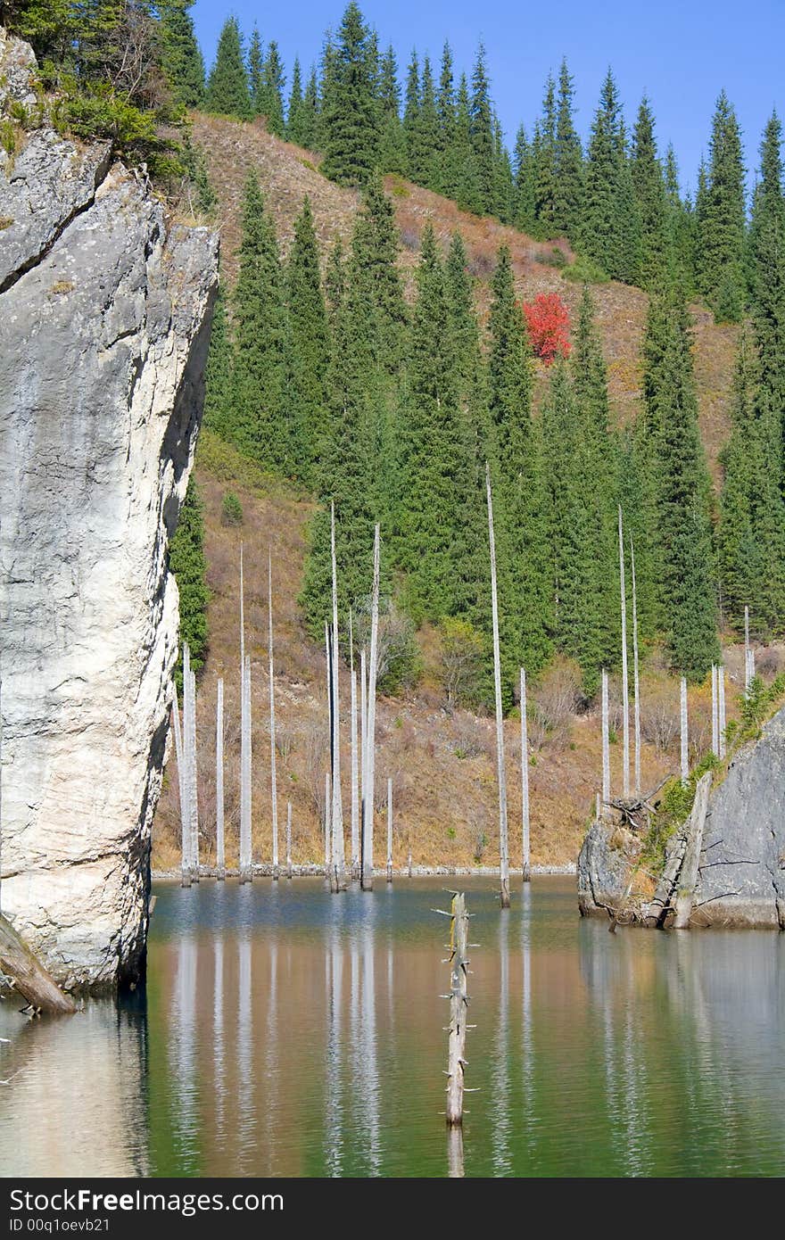 Kayandy lake in mountain of Kazakhstan