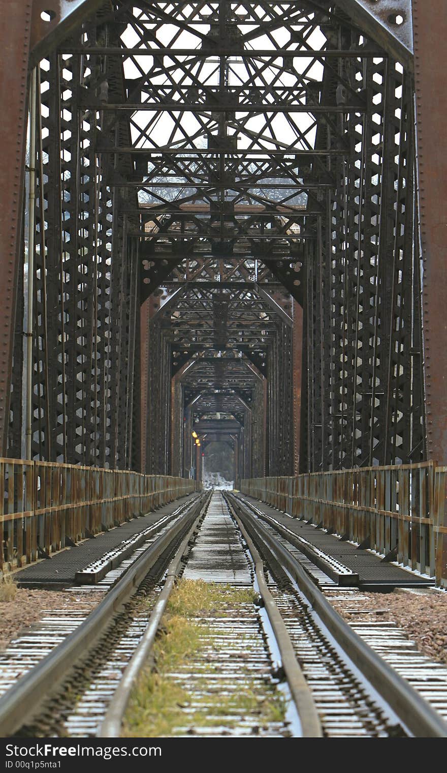 Railroad Bridge Crossing over the Mississippi River