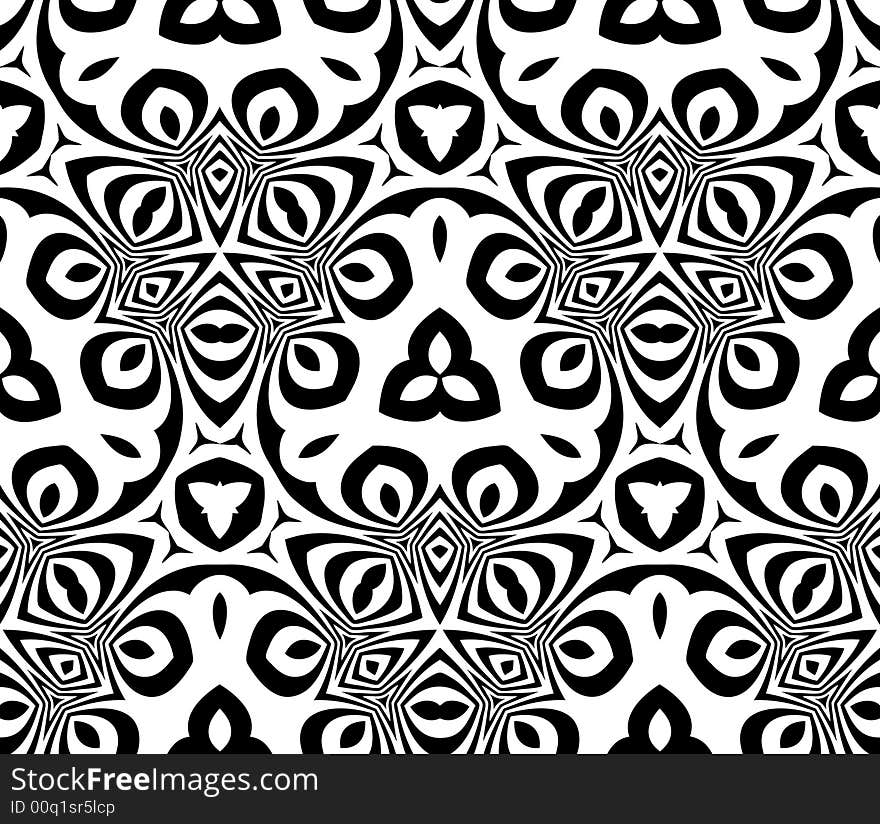 Abstract seamless black-and-white pattern - graphic illustration. Abstract seamless black-and-white pattern - graphic illustration