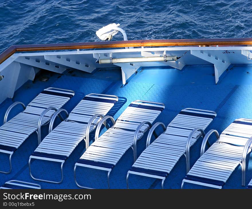 Loungers On Ship Deck