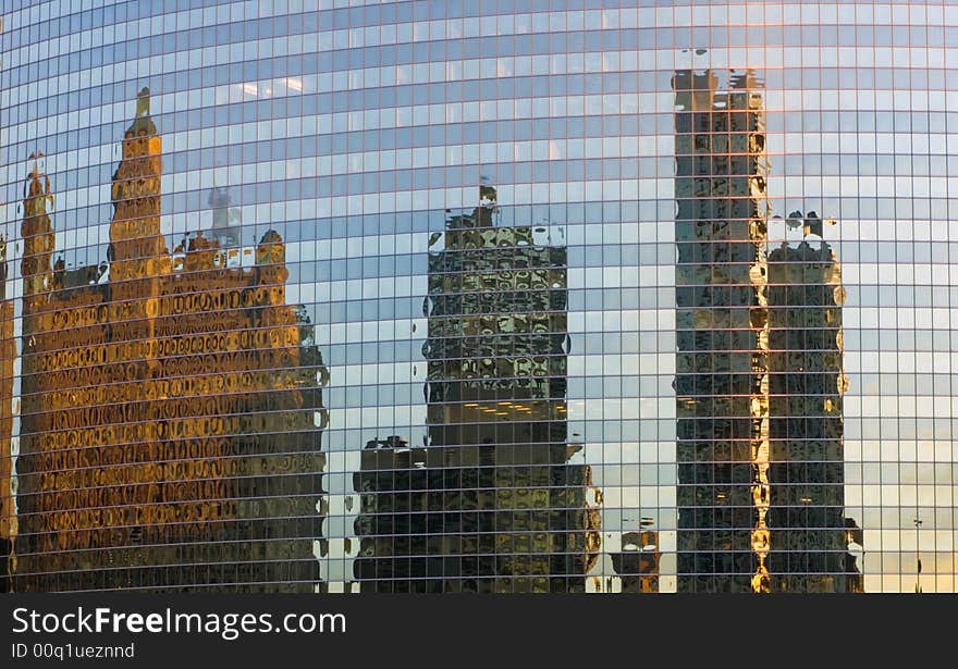 Downtown Buildings Reflected