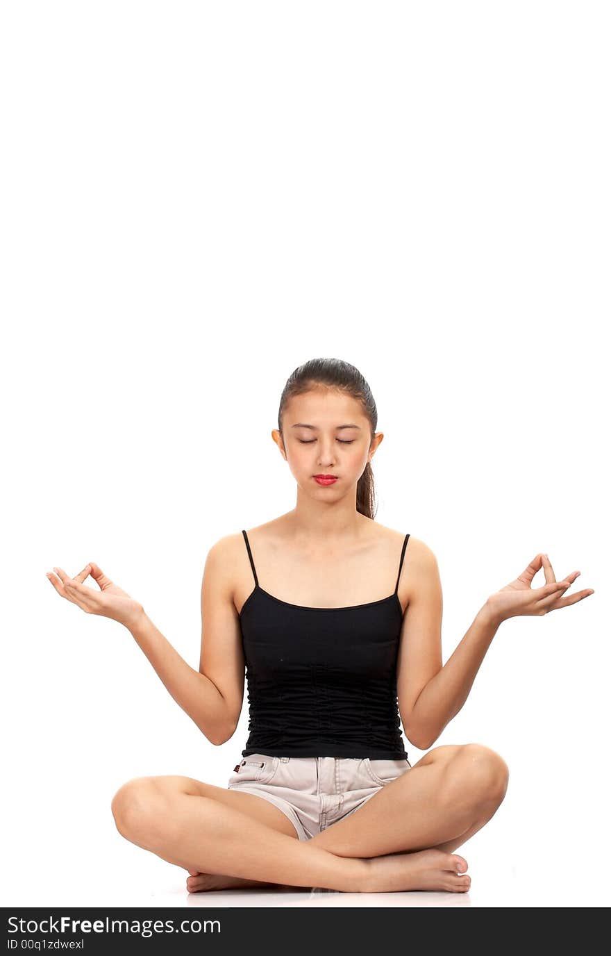 Girl meditating