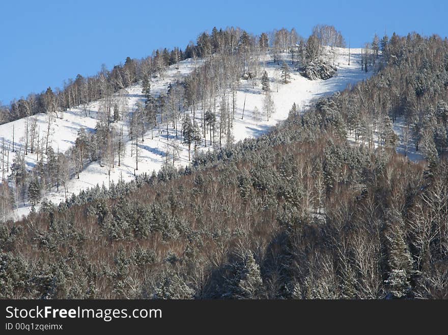 Altai Mountain with snow