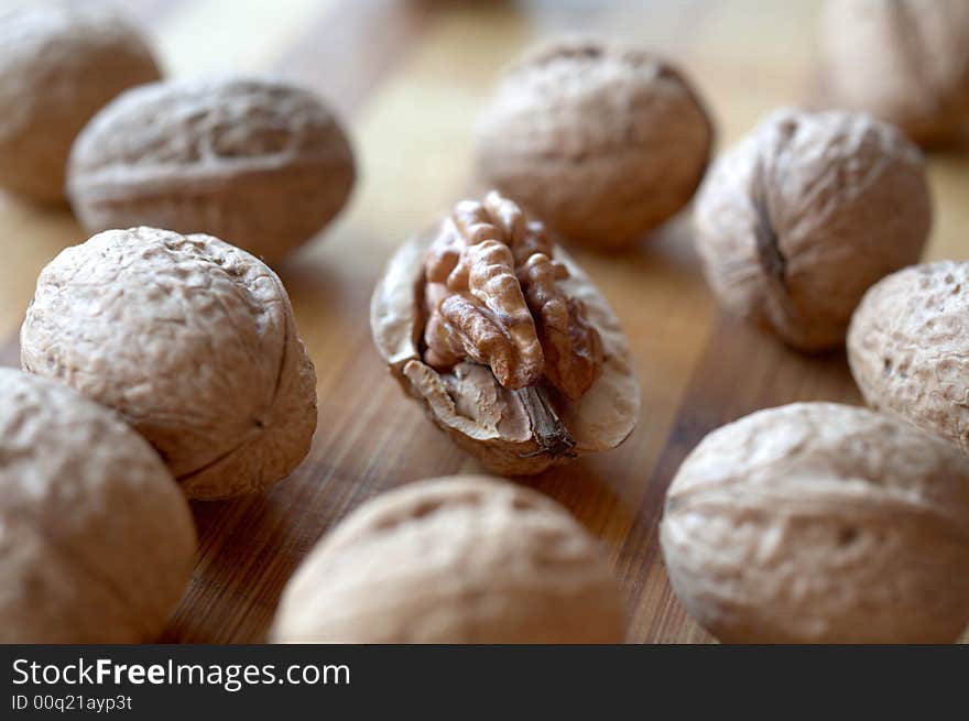 An image of a nuts on neutral background. An image of a nuts on neutral background