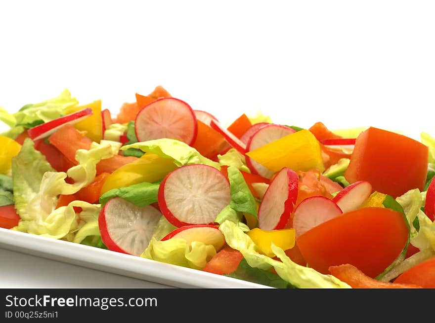 Fresh salad on white background