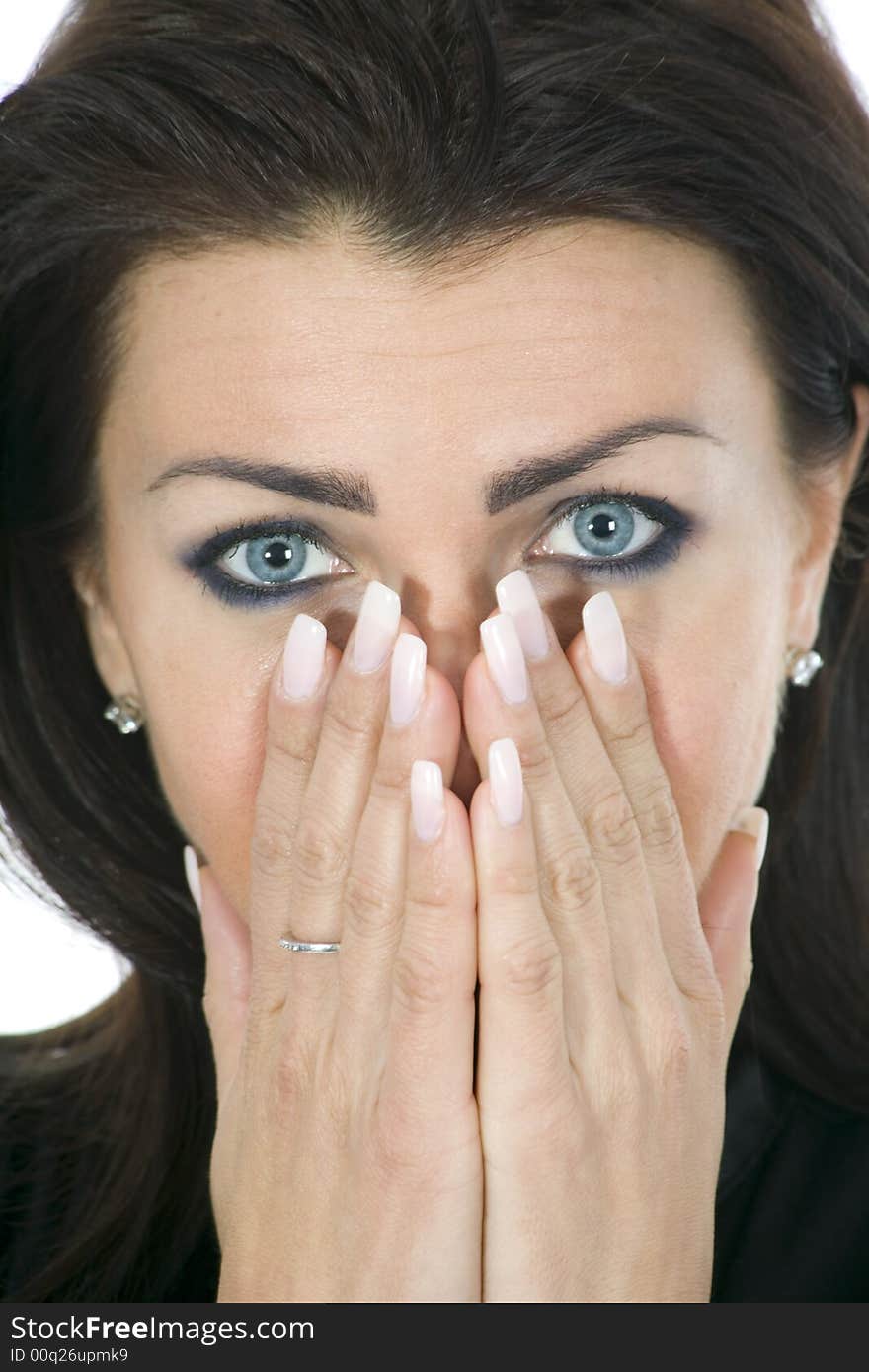 Portrait Of The Brunette With Blue Eye