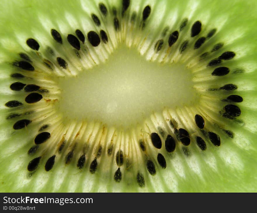 Close up shot of a kiwi fruit