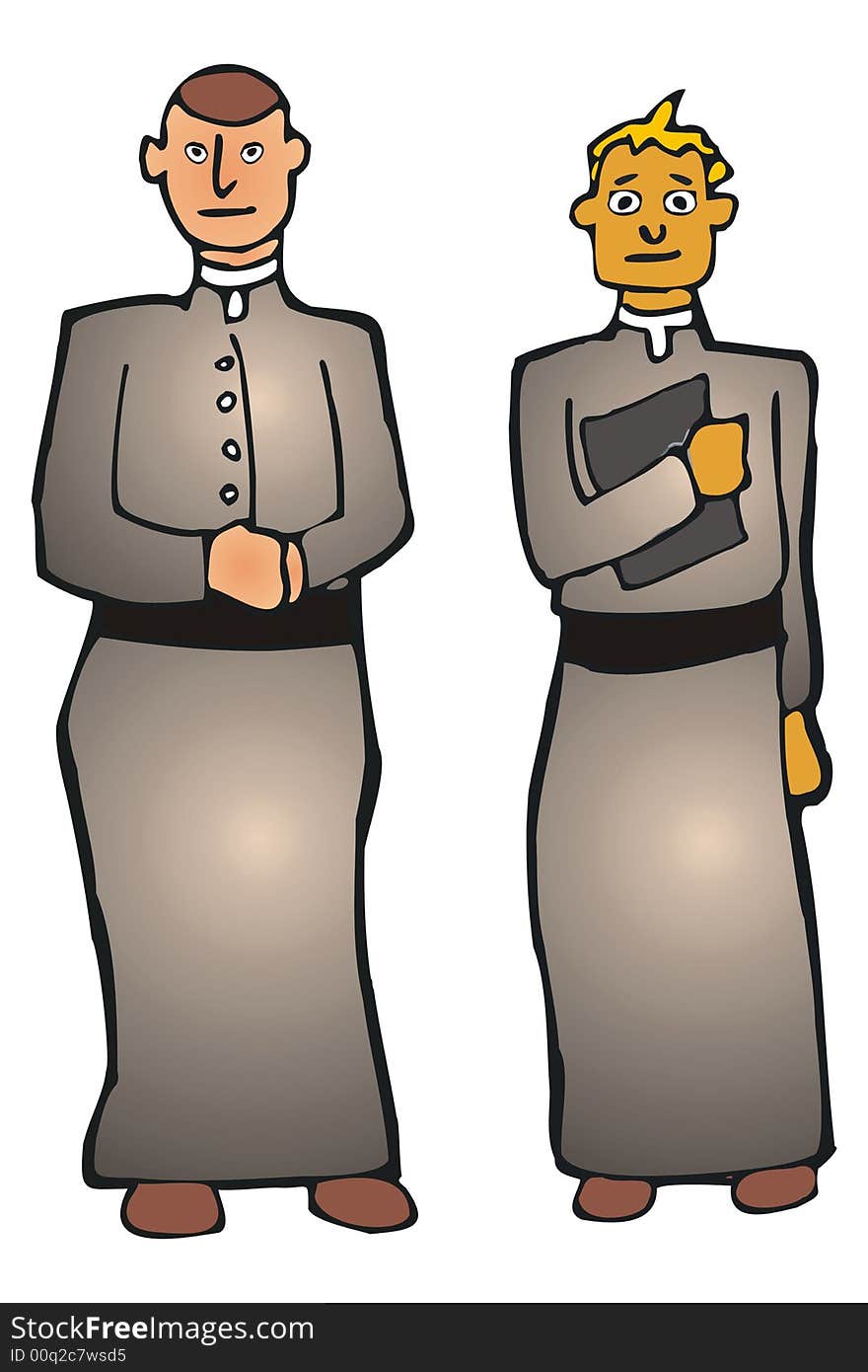 Art illustration of two religious men