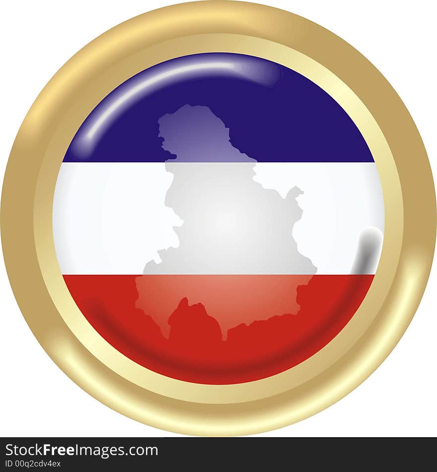 Art illustration: round medal with the flag of serbia & montenegro. Art illustration: round medal with the flag of serbia & montenegro