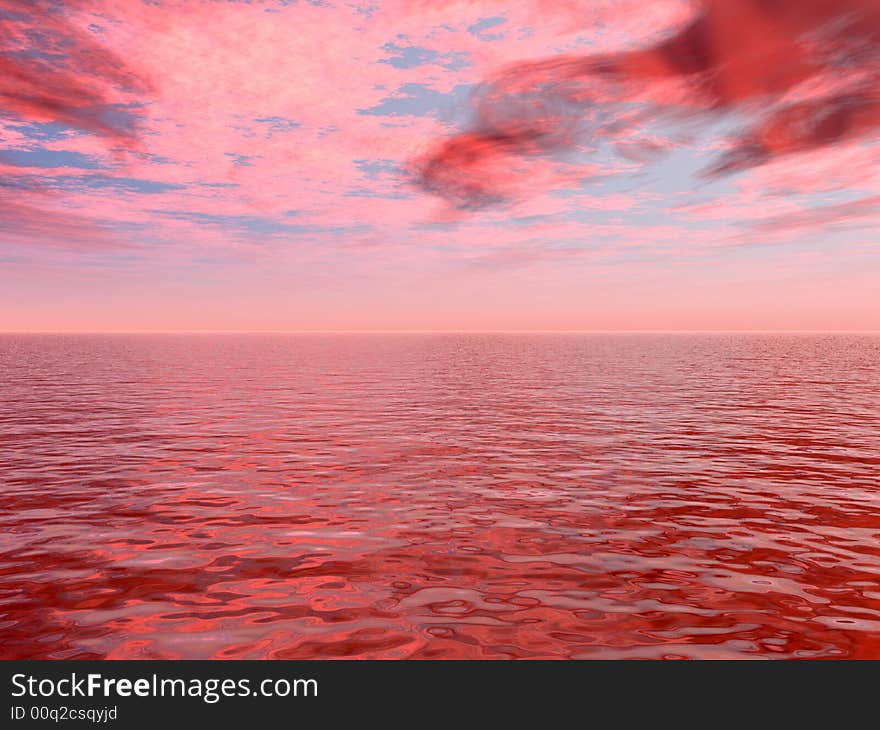 Beautiful sunset over a sea