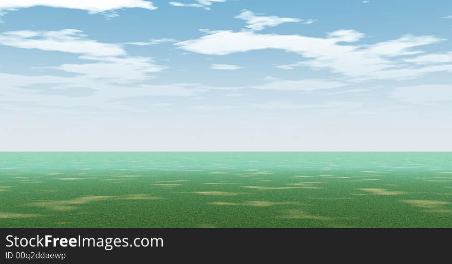 Beautiful summer landscape. 3d image. Beautiful summer landscape. 3d image