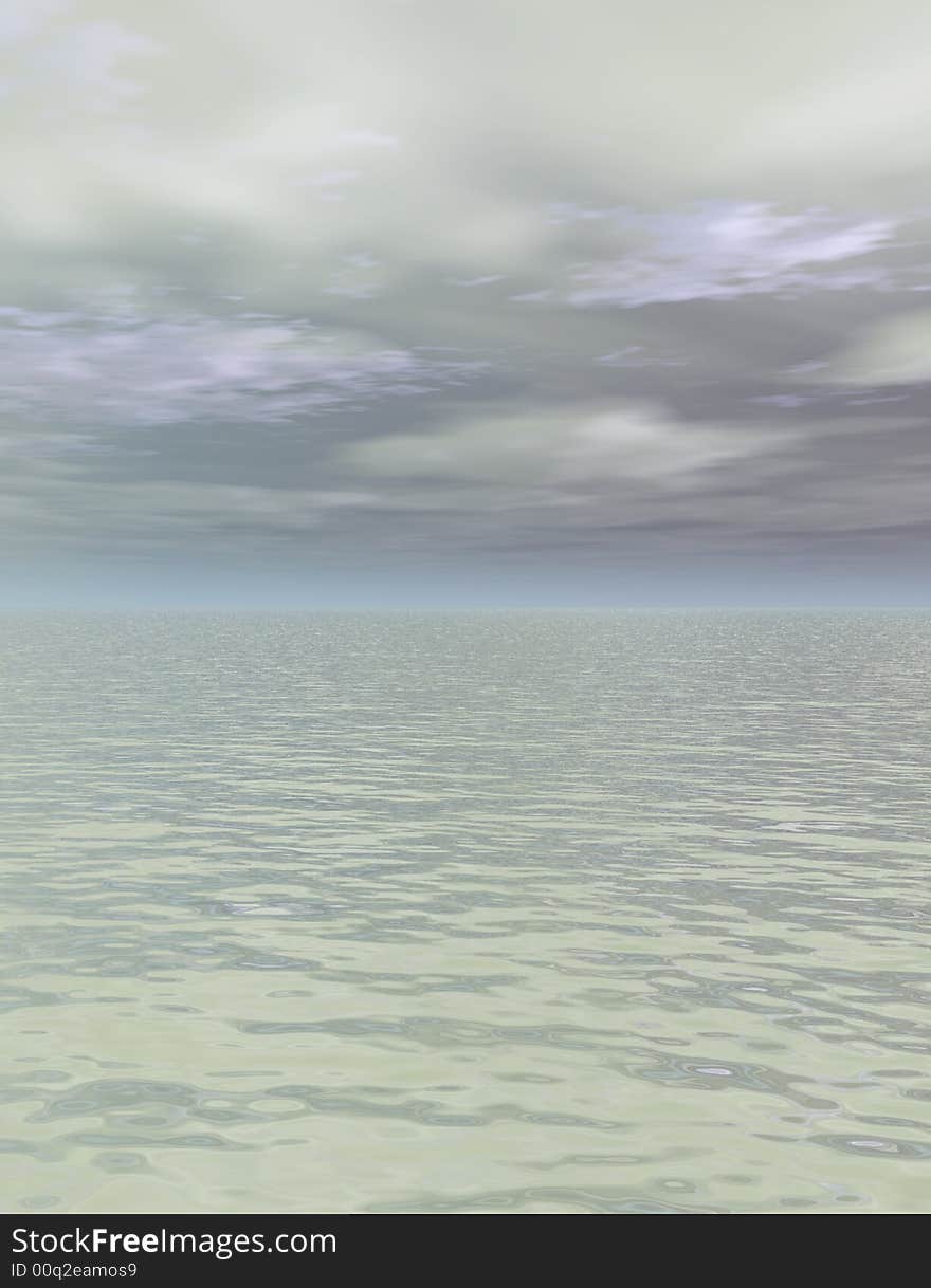 Beautiful stormy seascape. 3d image. Beautiful stormy seascape. 3d image