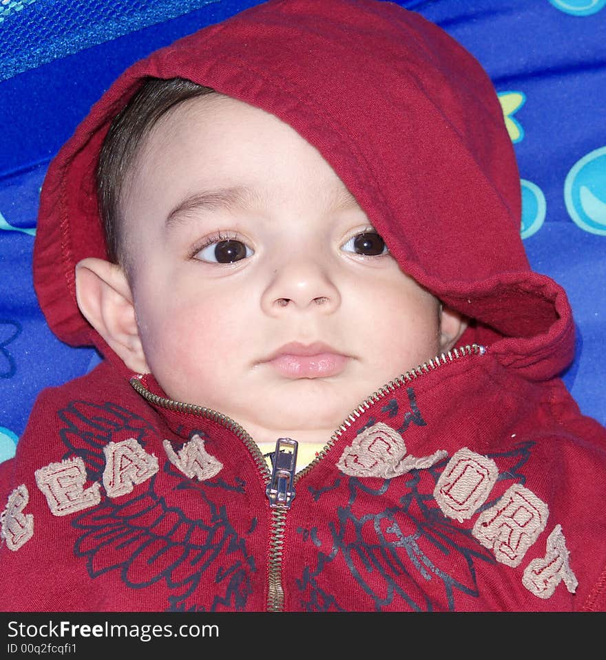 Baby with hood