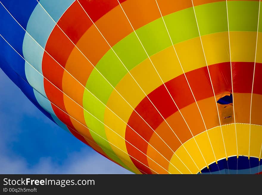 Hot air balloon on the blue sky. Hot air balloon on the blue sky