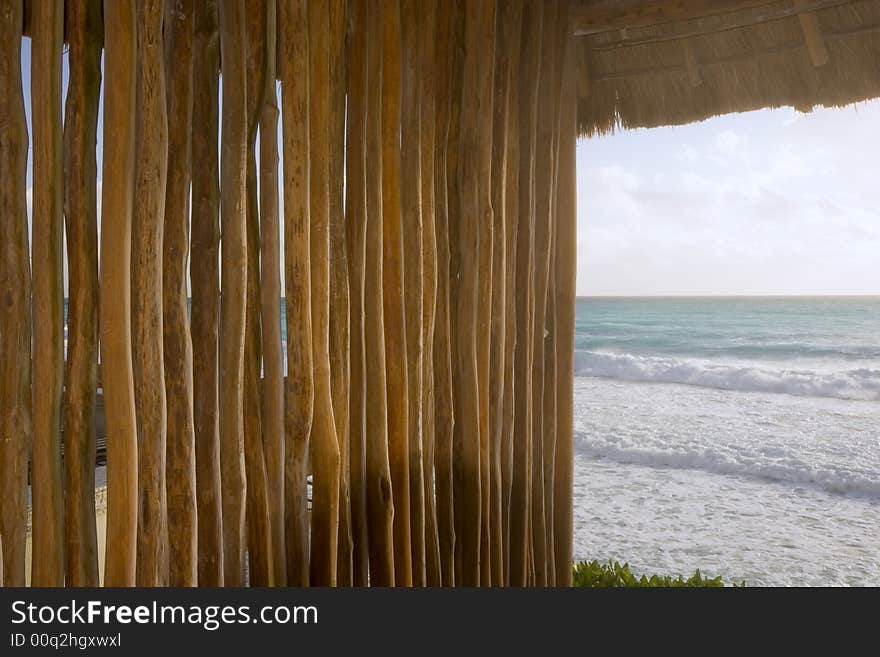 Bamboo Shelter at Beach