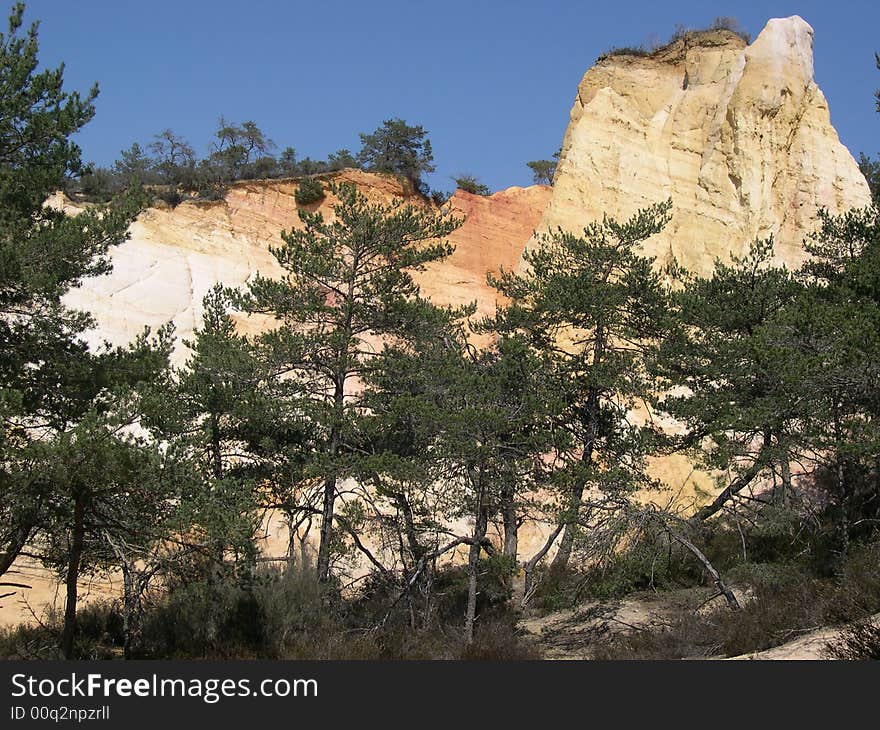 Typical colour of French canyon of Luberon