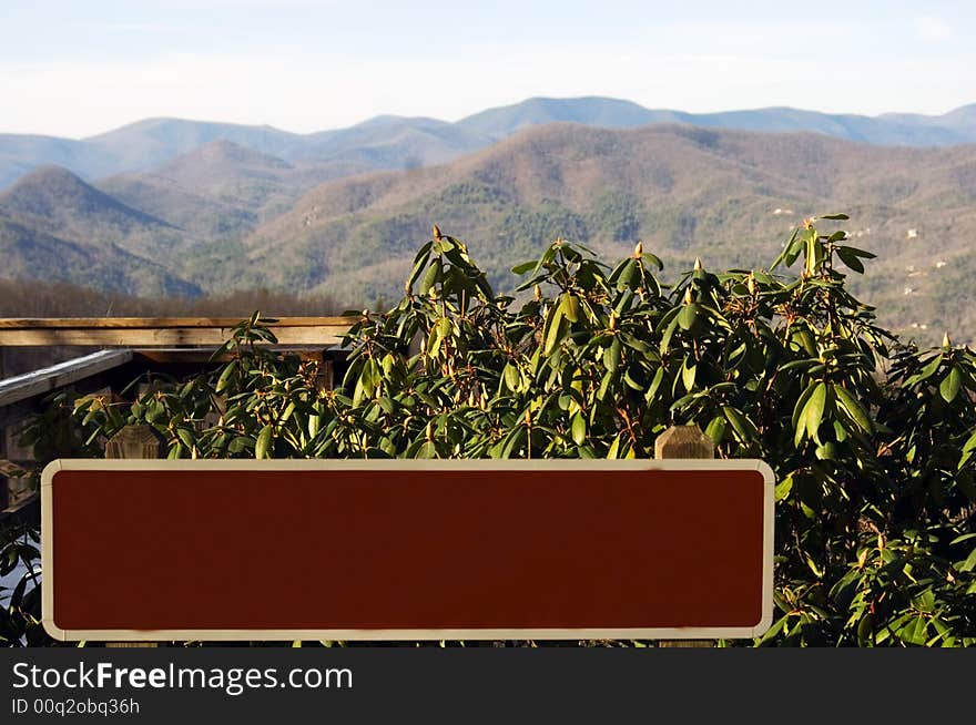 Blank sign at overlook