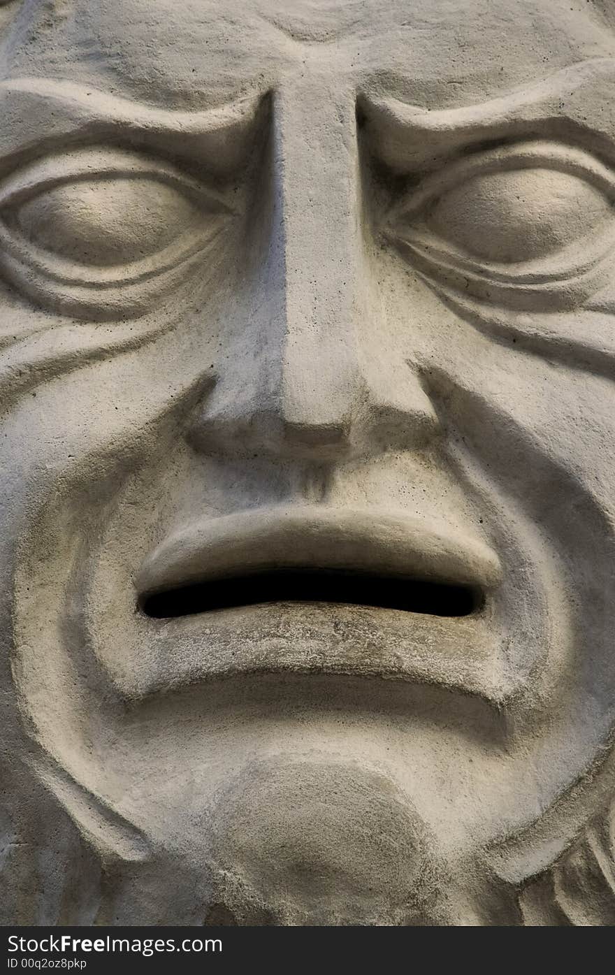 Carved Stone Face Mask