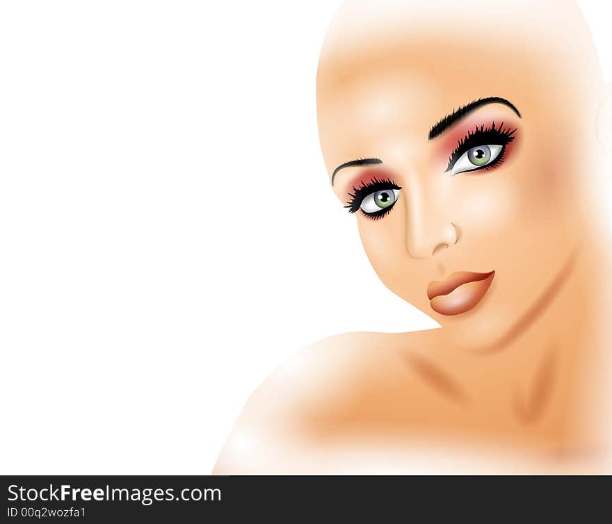 Face of Woman Staring In White Light 2