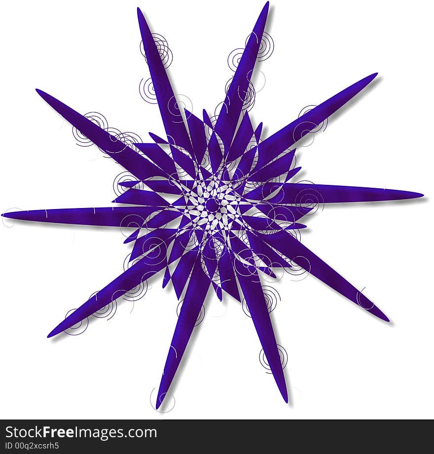 Retro star swirls in chrome purple.