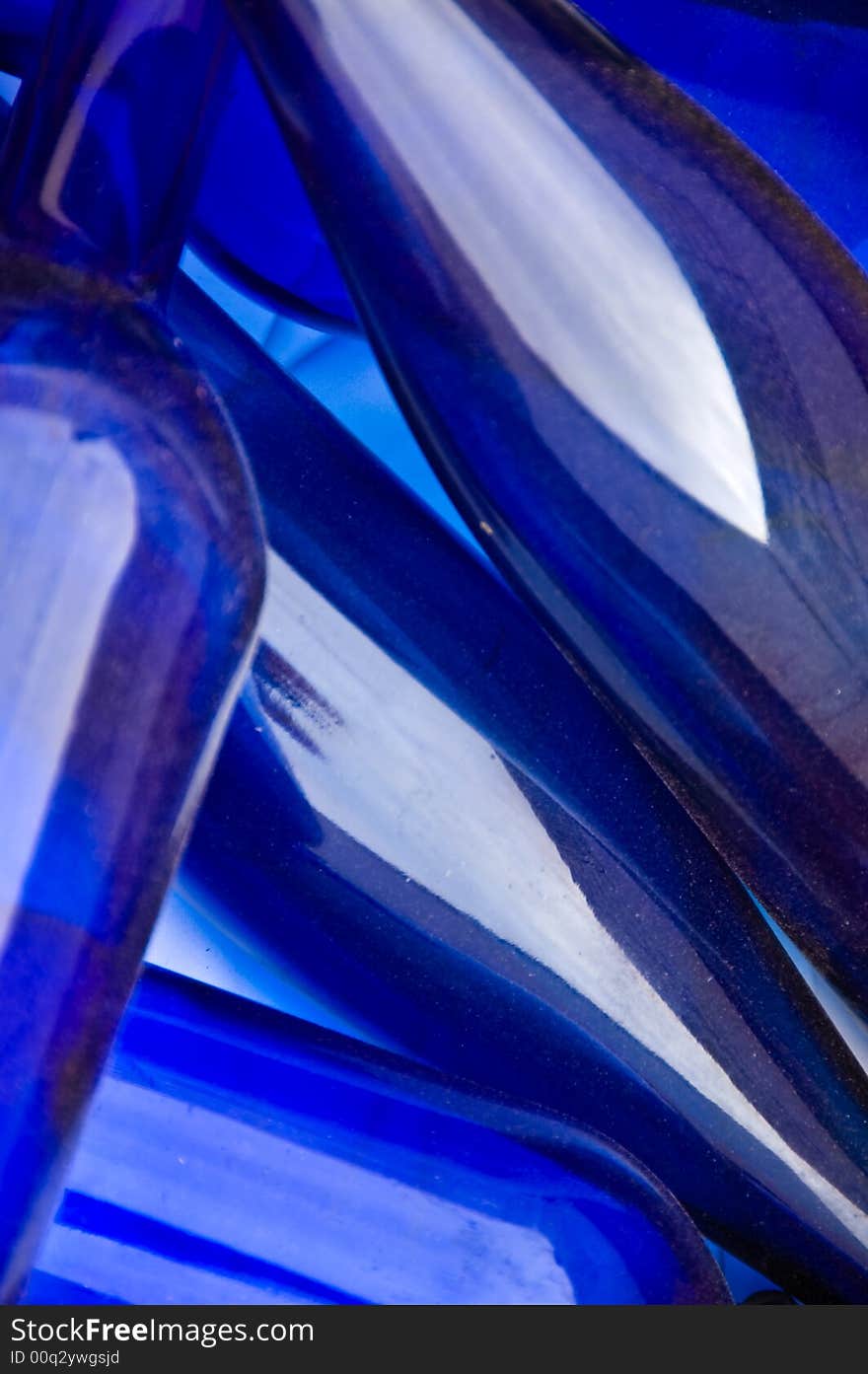 Blue Bottle Reflection Abstract