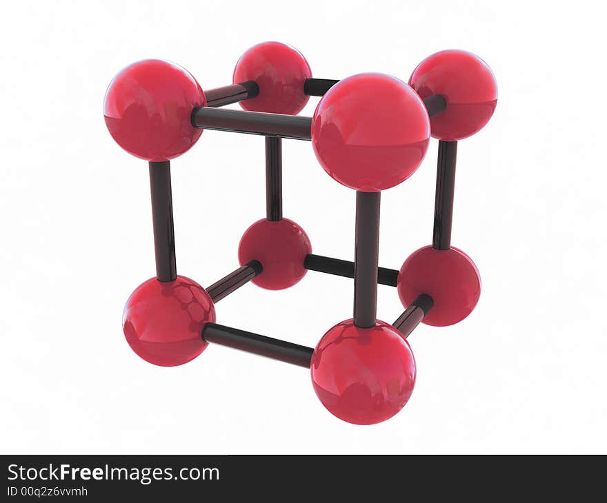 Molecule - 3d render - isolated on white background. Molecule - 3d render - isolated on white background