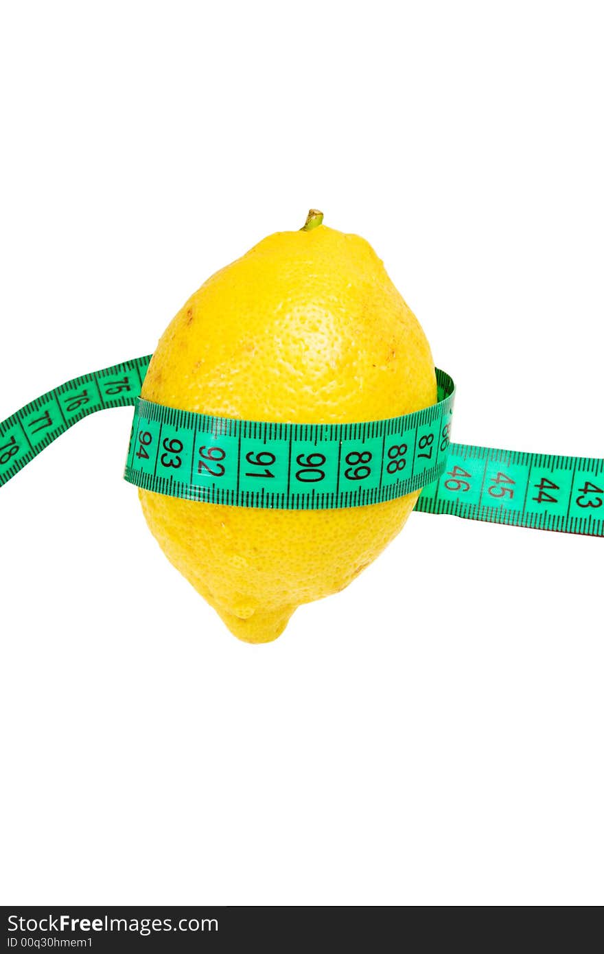 Fitness Concept: Fresh Lemon With A Roulette