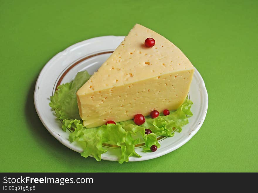 Close up of a peaces of cheese