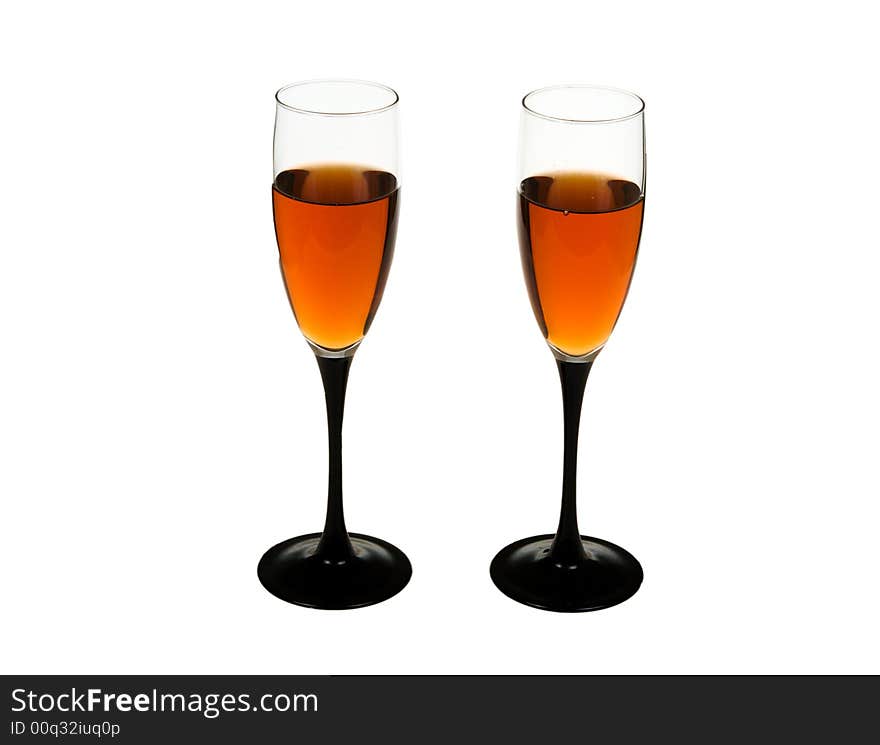 Two wine glasses with wine