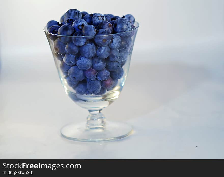 Blueberries In Crystal Glass