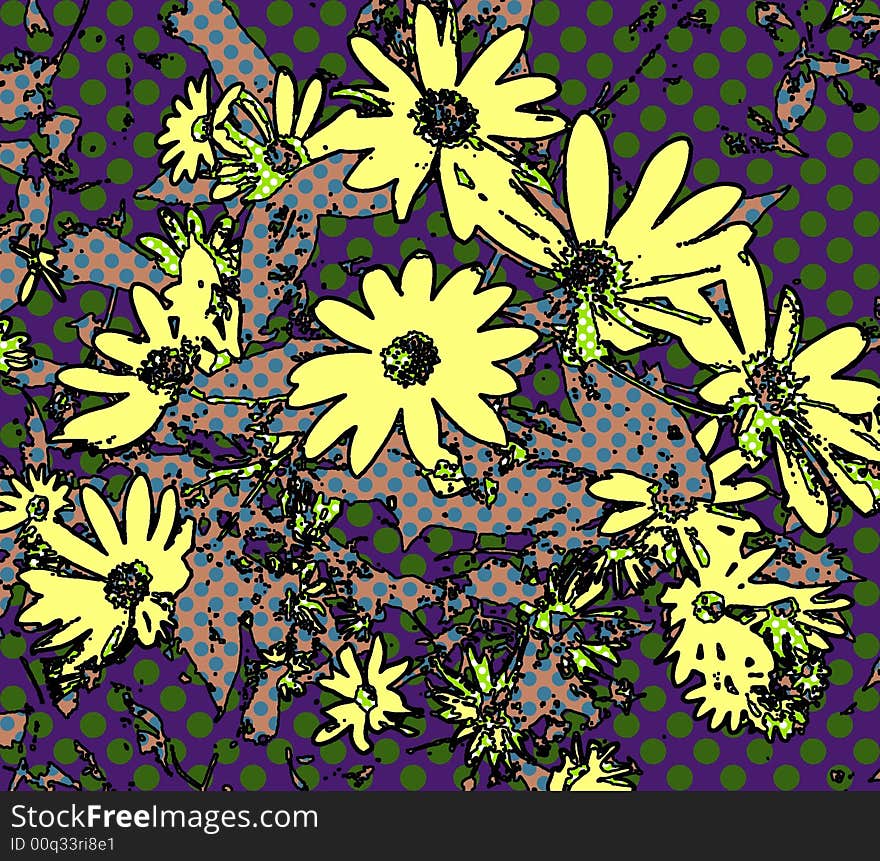 Pop Art Daisy Wallpaper